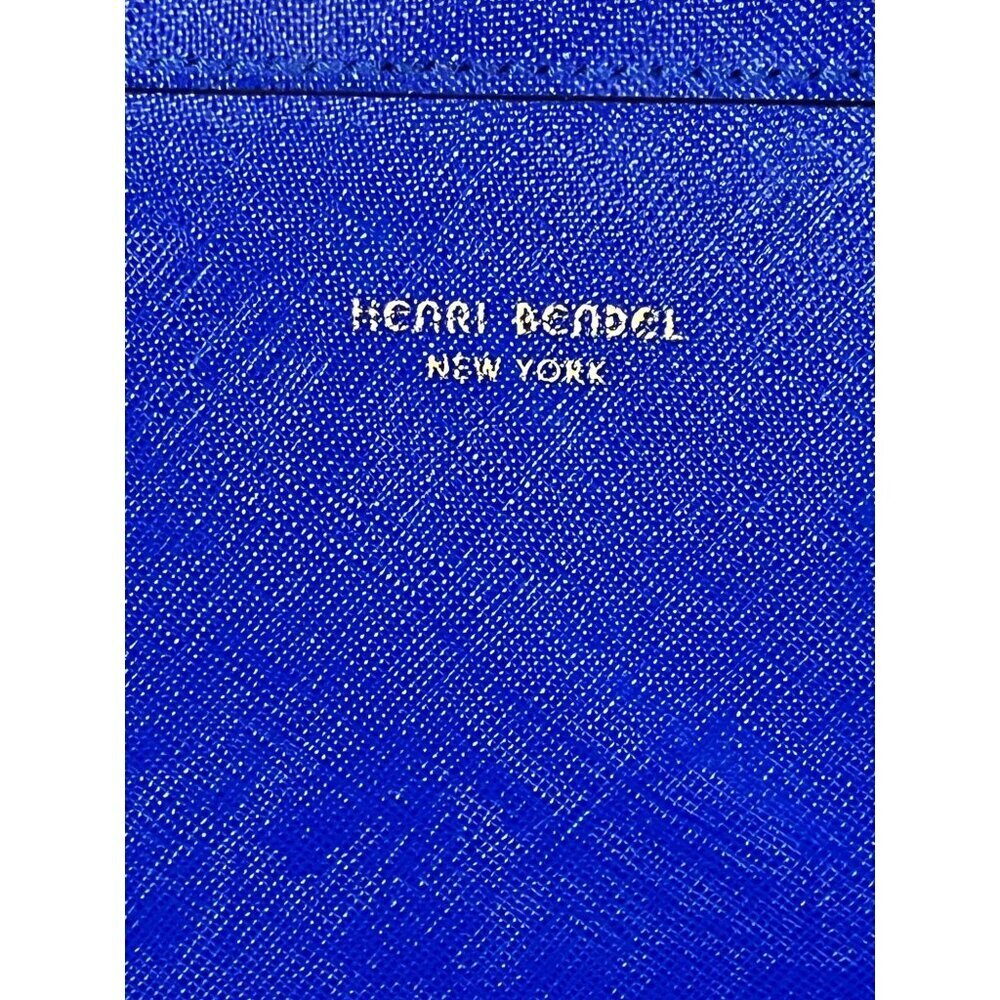 Henri Bendel Saffiano Leather Rivington Royal Blue Tote Pebbled Luxury Preppy - Picture 12 of 16